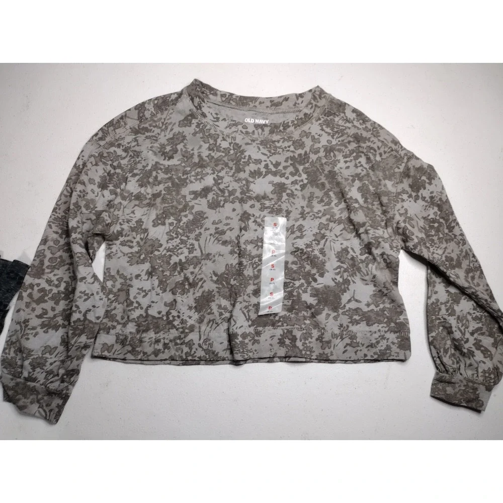 Old‎ Navy Kids Girls Long Sleeve Tops Bundle Size S Floral Leopard White Ribbed
